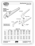 Pipe Wrench Size Chart